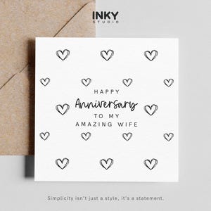 Personalised Anniversary Card - To An Amazing Wife, Greeting Card for Anniversary, Card for Her, Simple Card