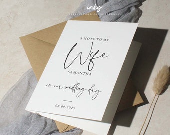 To My Wife On Our Wedding Day, Personalised Wedding Card, On Your Big Day, Cute Wedding Card, For Friend, Custom, Mr & Mrs