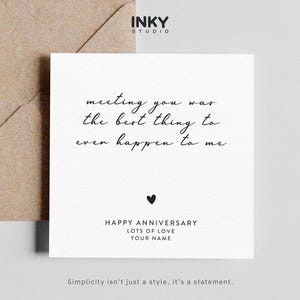Linda tarjeta de aniversario para él: tarjeta personalizada, tarjeta de felicitación para aniversario, tarjeta para esposo, tarjeta de aniversario simple, personalizada