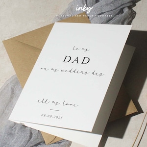 À mon père le jour de notre mariage, carte de mariage personnalisée, le grand jour, jolie carte de mariage, pour ami, personnalisé, M. et Mme