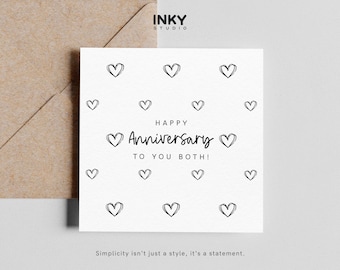 Personalized Anniversary Card – Heart Design, Free Message