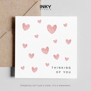 Je pense à vous - carte personnalisée, carte de voeux de condoléances, désolé pour votre perte, carte pour amis, carte simple, personnalisée