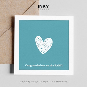 Felicitaciones por el nacimiento de un bebé: tarjeta personalizada, tarjeta de felicitación para recién nacido, felicitaciones, tarjeta para una nueva familia, tarjeta sencilla, personalizada