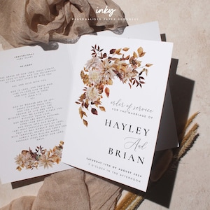 Order Of Service Booklet, Wedding Ceremony Order of the Day, Textured Card, Wedding Ceremony, Simple Wedding Booklet, Program for Wedding