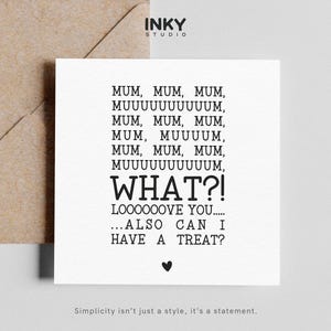 Mamá, ¿puedo darte un capricho? - Tarjeta personalizada, tarjeta de felicitación de cumpleaños, tarjeta para mamá, cumpleaños de mamá, tarjeta sencilla, personalizada, tarjeta bonita