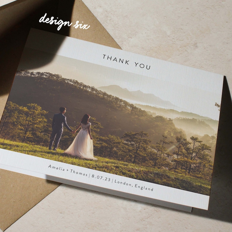 Personalized Photo Wedding Thank You Cards, With Envelopes - Etsy