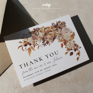 Blumen Dankeskarte, Hochzeit Dankeskarten, Greenery, Hochzeit Dankeskarte, Luxus, Moderne Dankeskarte, Boho Hochzeit, Wien