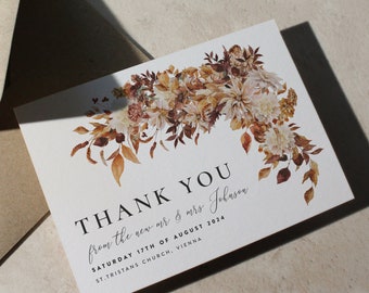 Floral Wedding Thank You Cards, Elegant Stationery