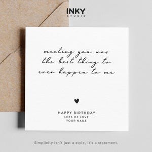 Linda tarjeta de cumpleaños para novia: tarjeta personalizada, tarjeta de felicitación de cumpleaños, tarjeta para él, tarjeta para ella, tarjeta sencilla, personalizada