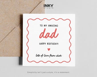 Dad Birthday Card, Birthday Card for Dad, Happy Birthday Dad Card, Cute Dad Birthday Card, Personalised Dad Card