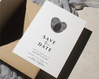 Simple Custom Save The Date Card, Save The Date Invites, Personalised Save The Dates, Includes Envelopes, Minimal Save Our Date Cards