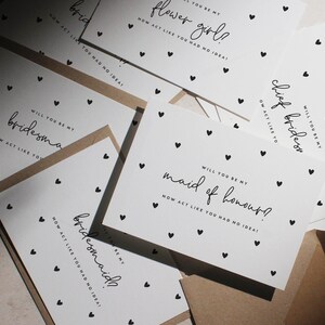 Cartes de proposition multiples pour demoiselle d'honneur, demoiselle d'honneur, bouquetières, témoins, tous les rôles, carte de mariage, carte de mariage, rôles personnalisés,