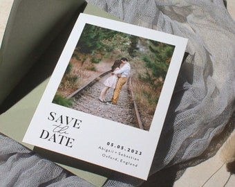 Save The Date Postcard, Modern Save The Date With Photo, Wedding Save The Dates, Simple Save The Date Cards Includes Envelopes, Beau