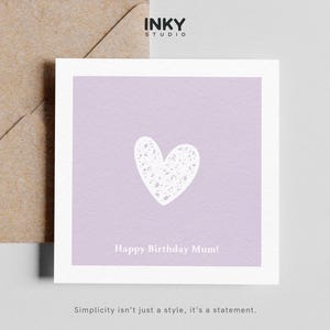 Tarjeta de feliz cumpleaños para mamá: tarjeta personalizada, tarjeta de cumpleaños para mamá, tarjeta sencilla, personalizada, corazón