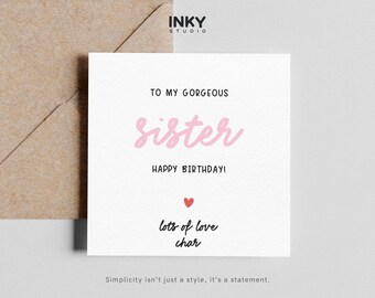 Sister Birthday Card, Birthday Card for Sister, Happy Birthday Sister Card, Cute Sister Birthday Card, Birthday Card Sister