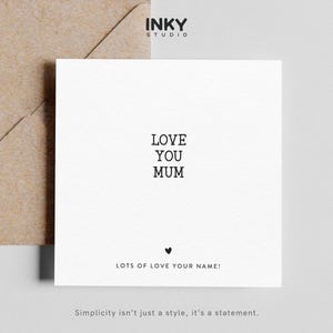 Te amo mamá - Linda tarjeta para el día de la madre - Diseño de corazones - Tarjeta personalizada, tarjeta de felicitación para mamá, tarjeta para mamá, tarjeta para ella, personalizada