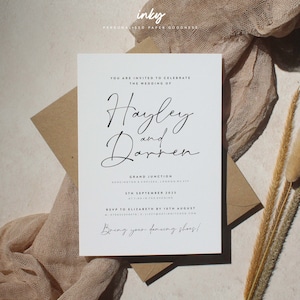 Abend Postkarte Hochzeitseinladung, Moderne Hochzeitseinladungen, Einladungen, Hochzeit, Postkarte Hochzeit lädt ein, Stilvolle einladen, Schnürsenkel