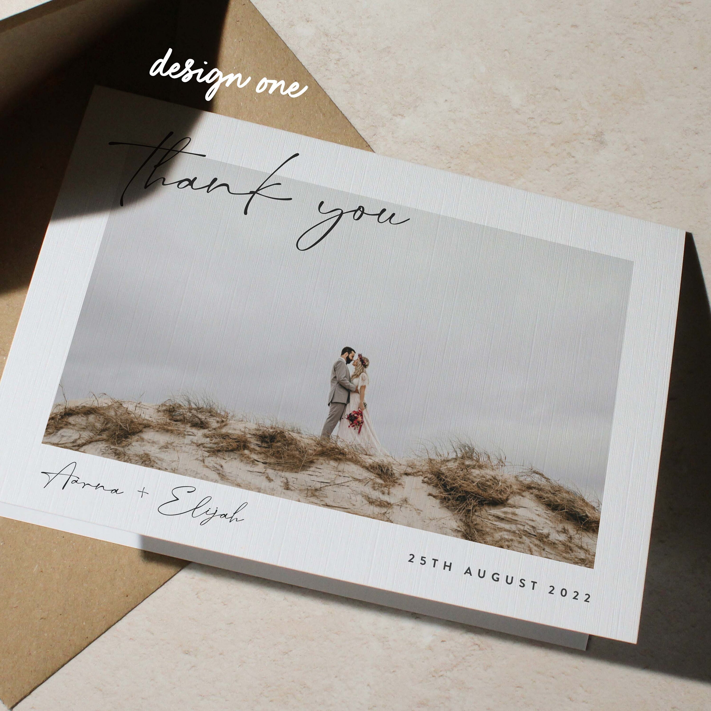 Personalized Wedding Thank You Photo Card With Envelopes - Etsy UK