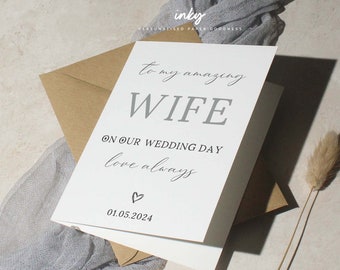 To My Wife On Our Wedding Day, Personalised Wedding Card, On Your Big Day, Cute Wedding Card, For Friend, Custom, Mr & Mrs