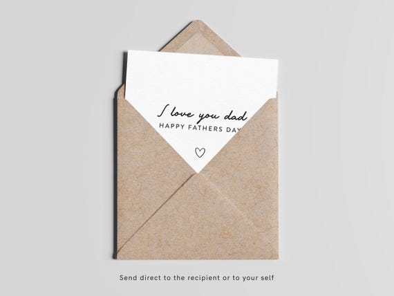 Biglietto di auguri di buon compleanno per papà: semplice design a righe con busta Kraft - Italia