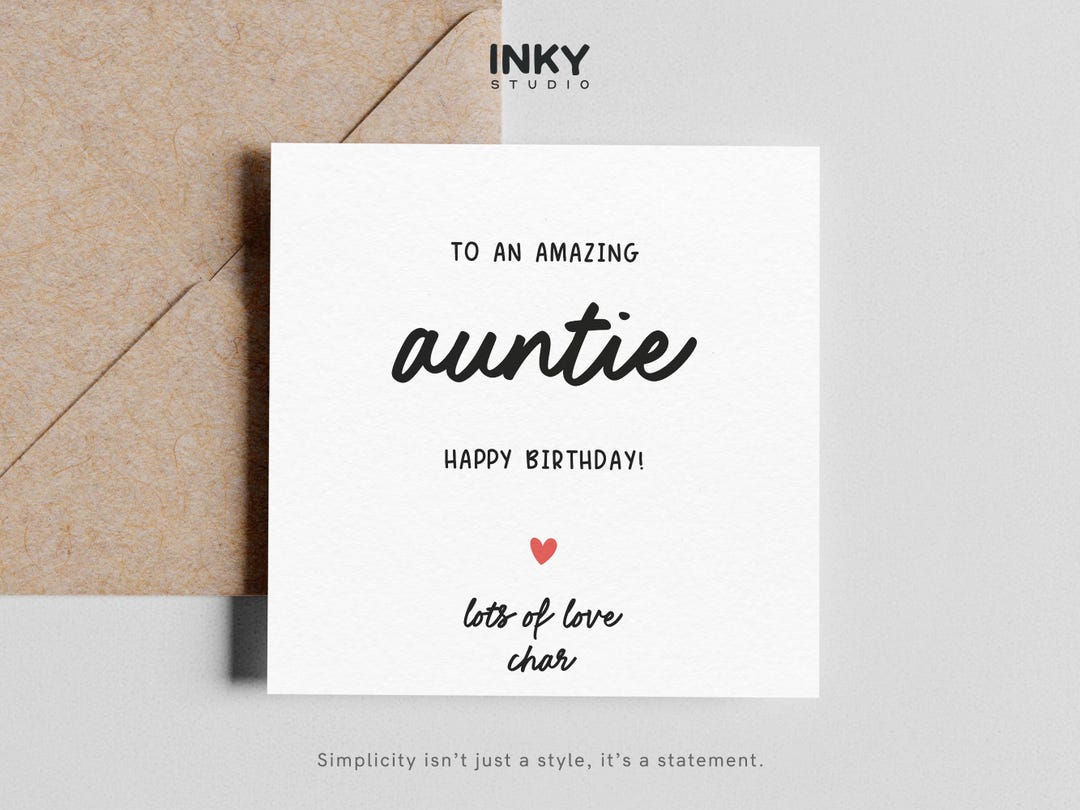 Auntie Birthday Card, Birthday Card for Auntie, Happy Birthday Auntie ...