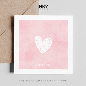 Happy Birthday Card - Customised Card, Birthday Card for Her, Birthday Card for Wife, Card for Partner, Simple Card, Personalised, Heart