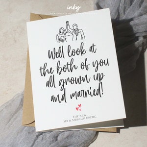 Carte de mariage amusante pour tous, adultes et mariés, carte de félicitations de mariage, carte de mariage pour le jour de votre mariage, carte grand jour, mariage personnalisé