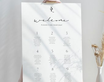 Minimalist Wedding Seating Chart Sign, Welcome Sign