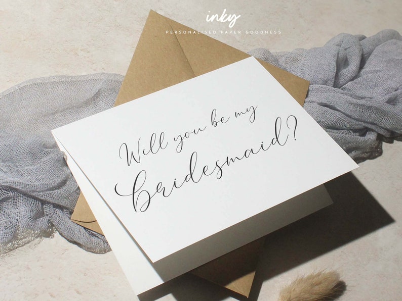 Will You Be My Bridesmaid Card, Wedding Card, Proposal Card For Wedding, Bridesmaid Proposal Card, With You Be Our, Personalised, With Name image 1
