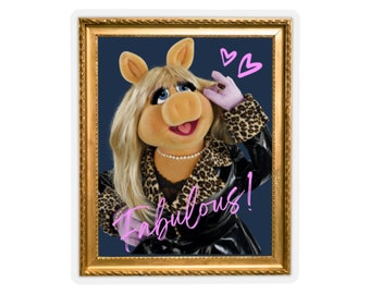 Miss Piggy Fabulous in Frame Sticker
