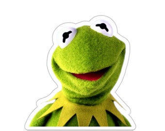 Kermit headshot Kiss-Cut Stickers