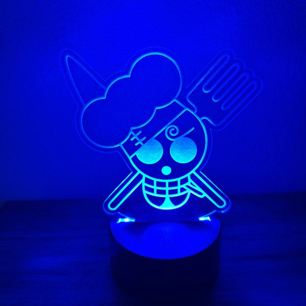 One Piece Sanji LED Light One Piece Lamp Vinsmoke Sanji Lamp One Piece Gift Anime Gift Black Leg Sanji LED Lamp