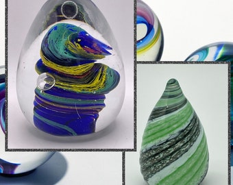 Vintage paperweights. Glass Colourful Swirl.