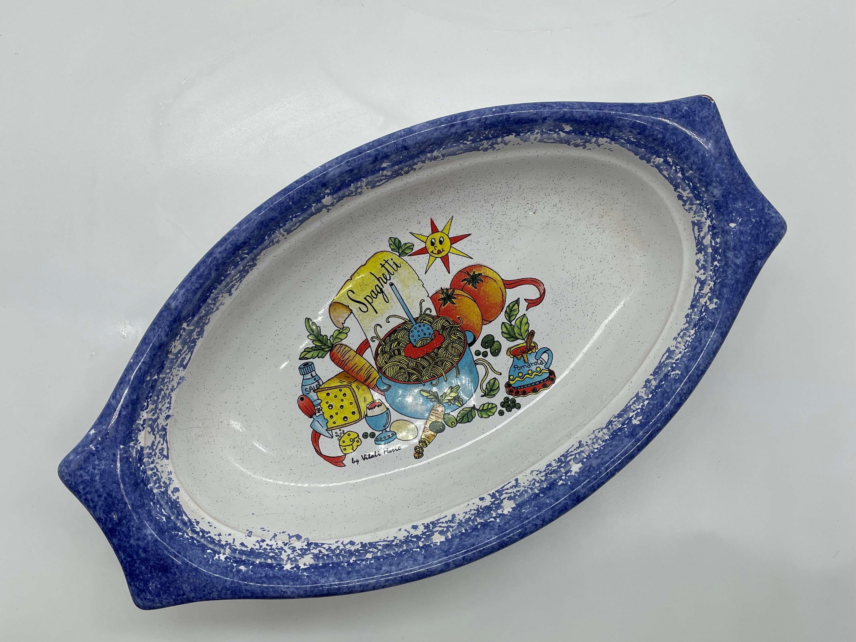 シモンズグランドセール Vintage Bowl Spaghetti ITALY. Pottery Deruta Mario Vitali 食器