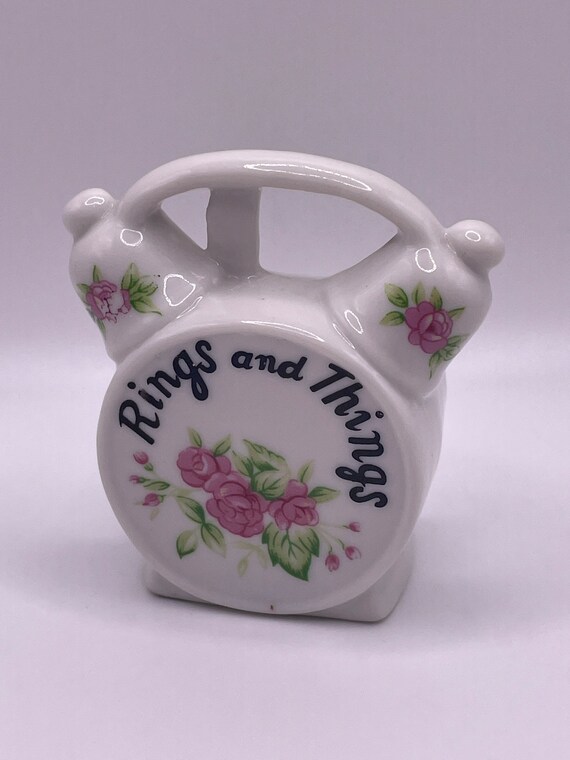 Vintage Ceramic Alarm Clock shaped, Rings and Things,… Gem