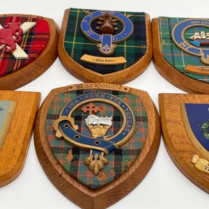 Vintage Wall Plaques. Family Crest, Wooden Shield.