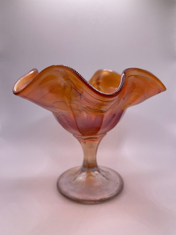 Vintage. Carnival Glass Bowl. Fluted Design. Elegant Design Etsy