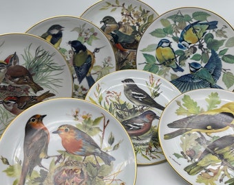 Vintage ALT Tirschenreuth Birds of Europe WWF Decorative Plates 1986.