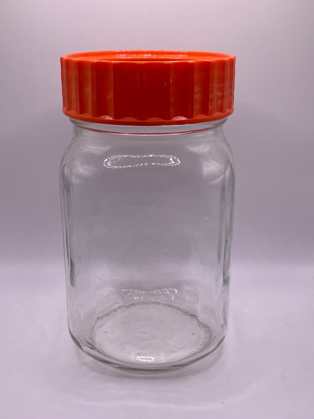 Vintage Ravenhead Glass Kilner Jar. Orange Screw Top Lid. Etsy UK