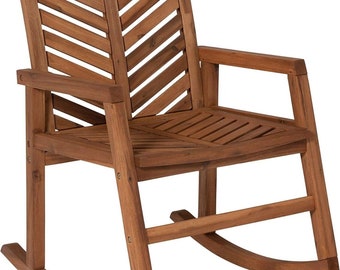 Rocking Chair Solid Wood Seat Sofa Chair Nursery Chair Garden Chair Relax Chair Brown 6387