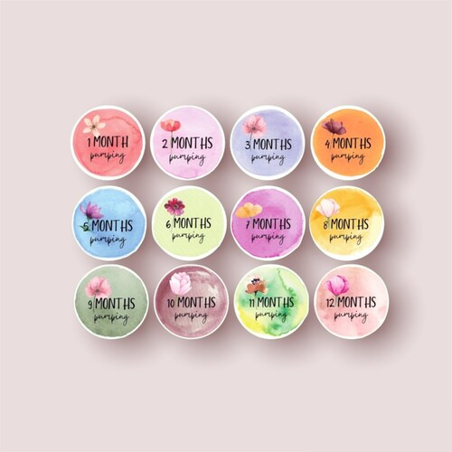 Pumping Milestone Stickers Breastfeeding Water Bottle Etsy