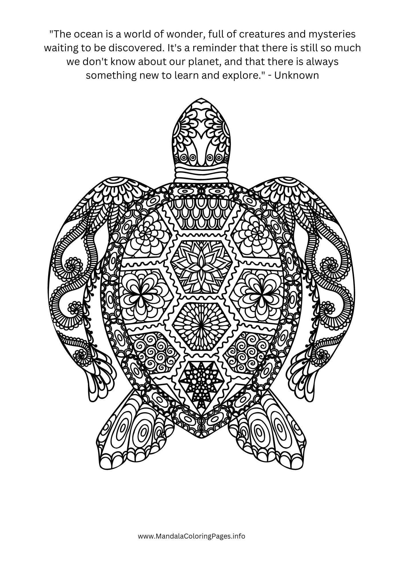 Ocean Animals Mandala Coloring Pages - Etsy