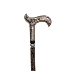 Wooden Walking Cane - Alpaca Silver Handle