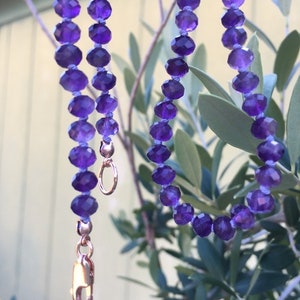 Sweet Amethyst Rose: Amethyst Candy Gemstone Necklace / Rose Gold/ hand knotted on silk / gift for her / February Birthstone