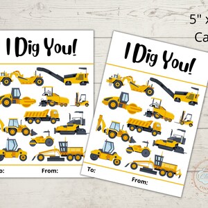 Afdrukbare Valentijnsdag Cookie Card 5 x 7 - I Dig You!