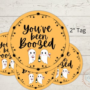 Étiquette d'Halloween imprimable, vous avez été boozed Card, mignon Halloween Cookie Card, 2" Circle Tag Téléchargement instantané