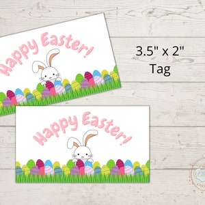 Easter Gift Tags, Cookie Tag, Printable Tag, Happy Easter Cookie Card, 3.5x2 Tag