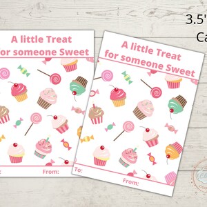 Afdrukbare Valentijnsdag Mini Cookie Card 3,5 x 5 - Een kleine traktatie voor iemand lief