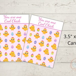 Printable Easter Mini Cookie Card 3.5 x 5 - Easter Cookie Card, You are one cool chick card