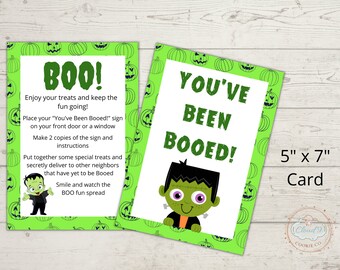 You've Been Booed Card, You've Been Booed Printable, Boo Card, Boo your neighbors, You've Been Booed Instructions, Printable 5" x 7" Card